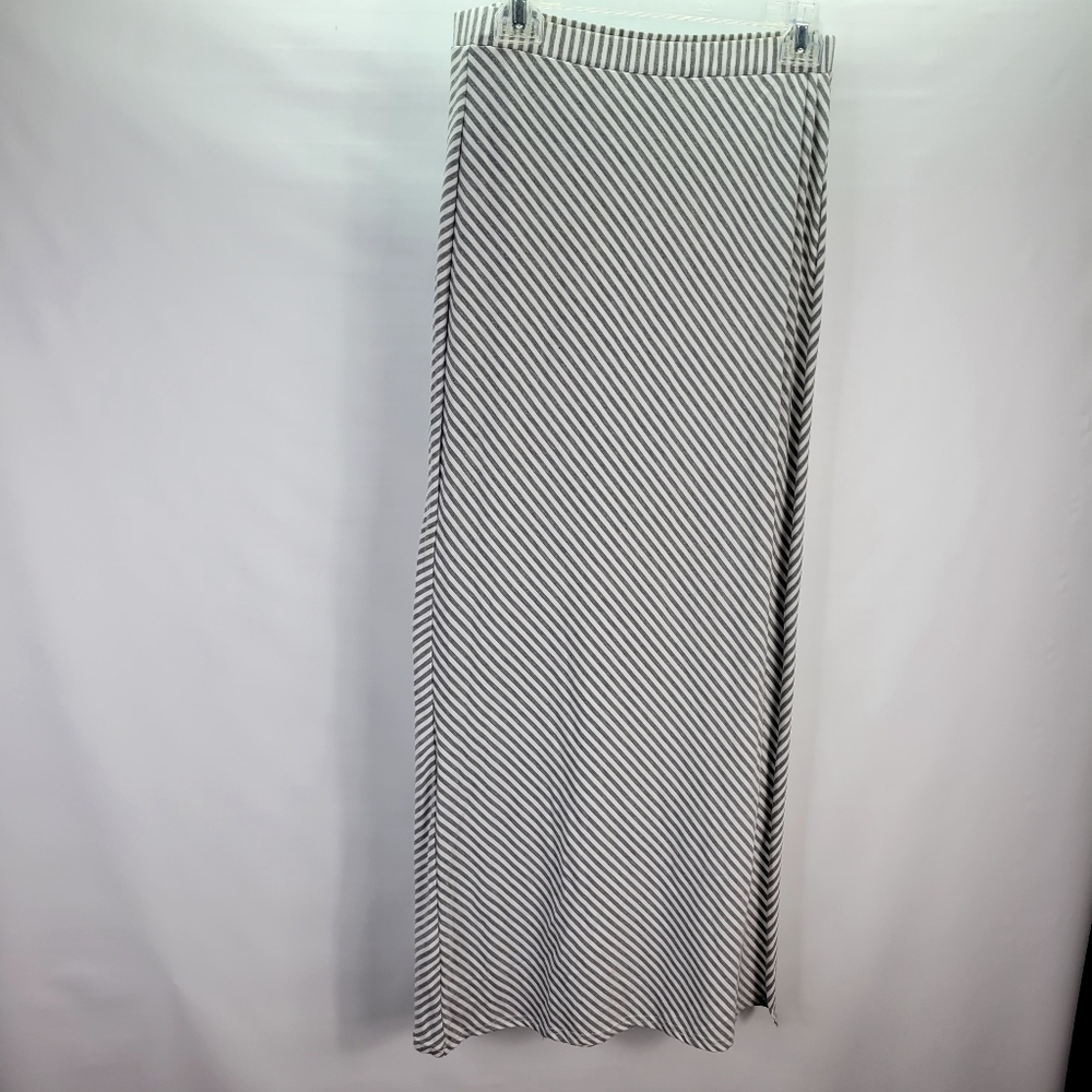 altar'd state Diagonal Stripe Knit Maxi Skirt Faux Wrap Size Medium Cotton Blend